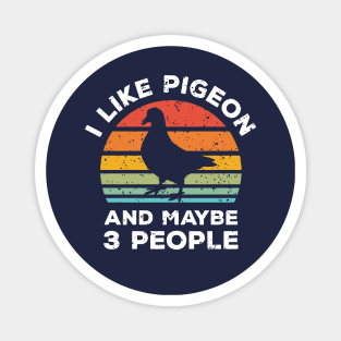 I Like Pigeon and Maybe 3 People, Retro Vintage Sunset with Style Old Grainy Grunge Texture Magnet